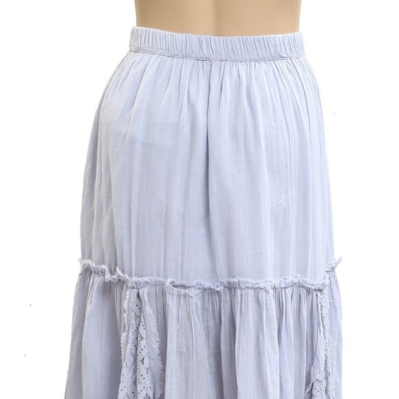Free People Free-Est Aimee Maxi Skirt Sheer Lace Pull-on Tiered Flowy M 283583 - Picture 7 of 8